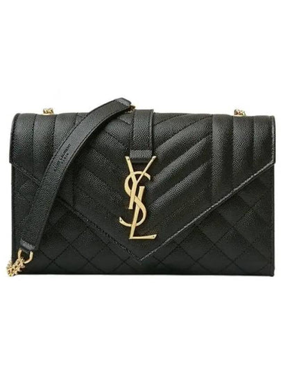 Matelasse Envelope Small Shoulder Bag Black - SAINT LAURENT - BALAAN 2