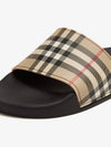 Vintage Check Print Slippers Black Beige - BURBERRY - BALAAN 4