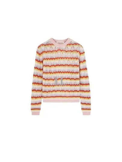 Stripe Lace Knit Top Pasture Rose - MAISON KITSUNE - BALAAN 2