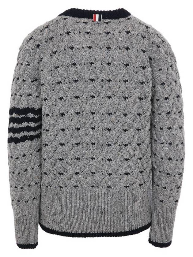 4 Bar Cable Knit Top Grey - THOM BROWNE - BALAAN 3