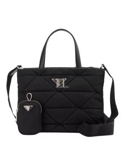 Triangle Logo Re-Nylon Padded Tote Bag Black - PRADA - BALAAN 2