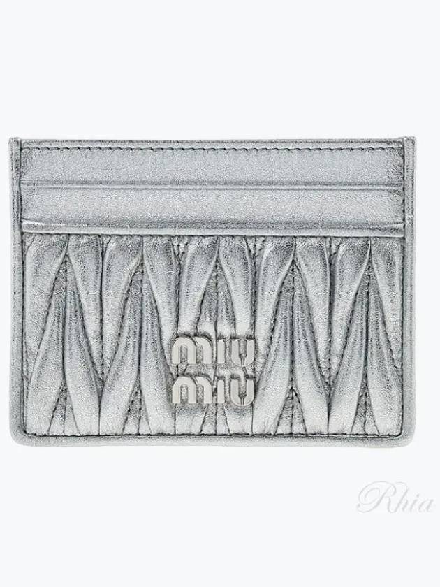 Matelasse Nappa Leather Card Wallet Silver - MIU MIU - BALAAN 2