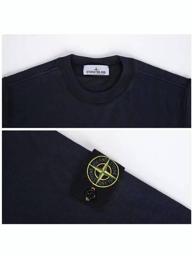 Malfilé Fleece Old Effect Sweatshirt Navy - STONE ISLAND - BALAAN 6