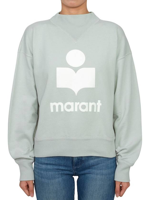 Moby Logo Print Sweatshirt Light Blue - ISABEL MARANT ETOILE - BALAAN 2