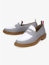 Vitello Calf Leather Penny Loafers White Grey - THOM BROWNE - BALAAN 2