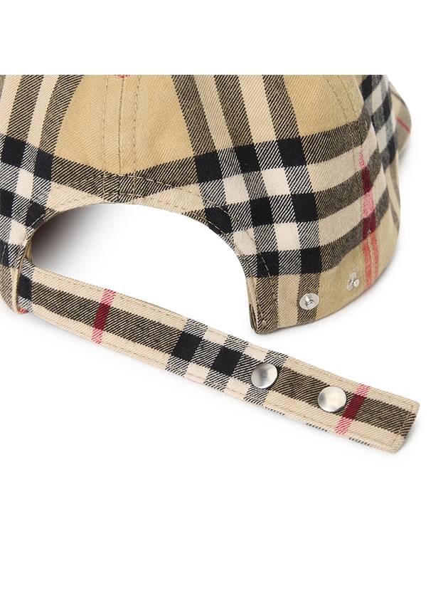 Check Cotton Ball Cap Beige - BURBERRY - BALAAN 6