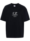 20/1 Jersey Boxy Logo Short Sleeve T-Shirt Black - CP COMPANY - BALAAN 3