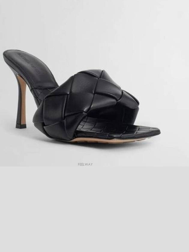 Lido Intrecciato Sandal Heels Black - BOTTEGA VENETA - BALAAN 3