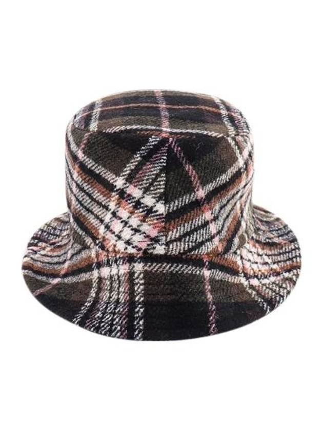 Haleyh Wool Blend Check Bucket Hat Green - ISABEL MARANT - BALAAN 3