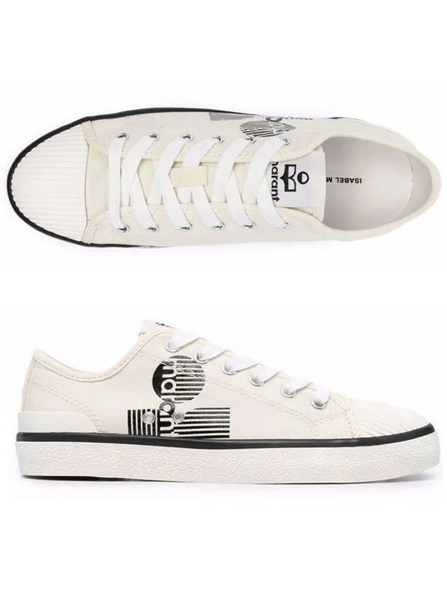 Binkoo Logo Canvas Low Top Sneakers Chalk - ISABEL MARANT - BALAAN 3