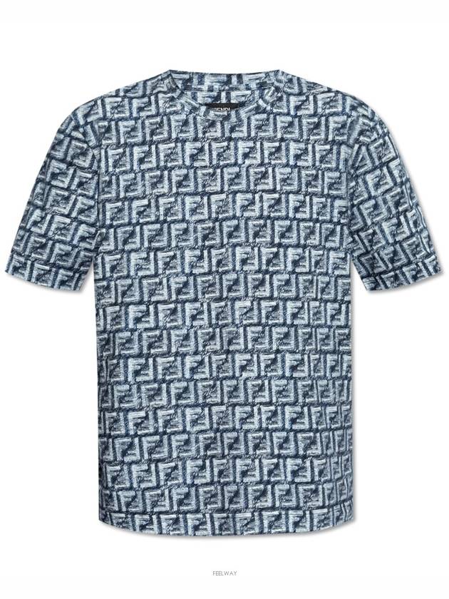 Short Sleeve T-Shirt FY0936AR79 F04V6 Blue - FENDI - BALAAN 6