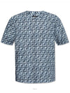 FF Cotton Short Sleeve T-Shirt Blue - FENDI - BALAAN 6