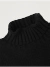 Made In Italy Roll neck Honeycomb Wool Blend Sweater F SNIT56 BK - PANICALE - BALAAN 3