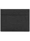 Monogram Crocodile Leather Card Wallet Black - SAINT LAURENT - BALAAN 7