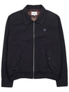 Maison Kitsune Men's Bold Fox Patch Harrington Jacket LM02103WQ0062 BK - MAISON KITSUNE - BALAAN 1