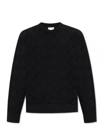 Intrecciato Crew Neck Knit Top Navy - BOTTEGA VENETA - BALAAN 2