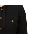 Embroidered Logo Hoodie Cardigan Black - VIVIENNE WESTWOOD - BALAAN 11