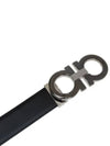 Reversible Gancini Leather Belt Black Brown - SALVATORE FERRAGAMO - BALAAN.