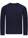 Lambswool GRS Crew Neck Knit Top Navy - CP COMPANY - BALAAN 2