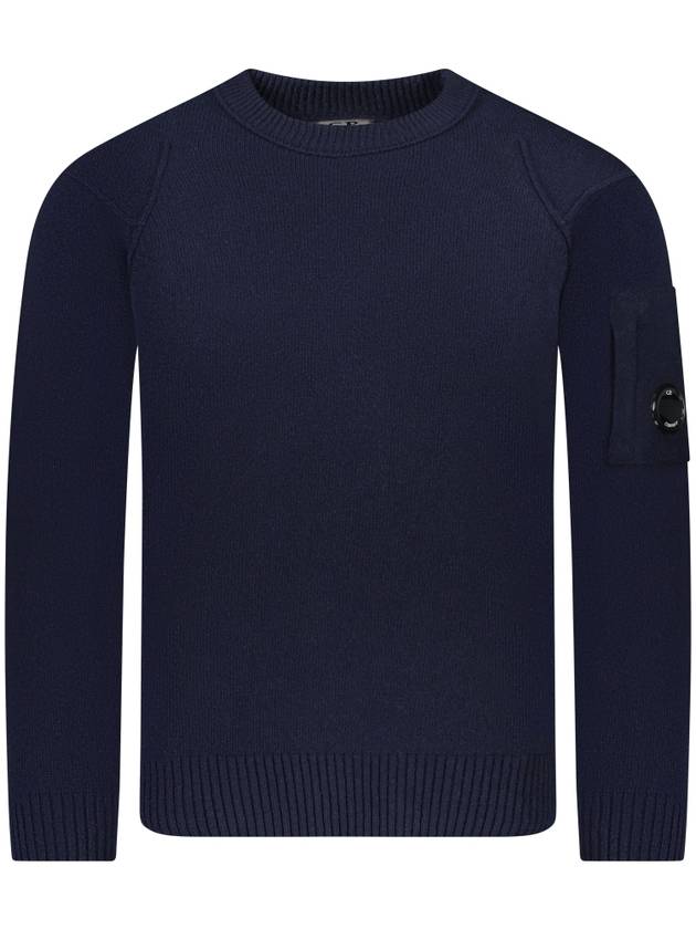 Lambswool GRS Crew Neck Knit Top Navy - CP COMPANY - BALAAN 2