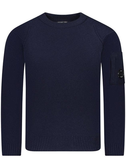 Lambswool GRS Crew Neck Knit Top Navy - CP COMPANY - BALAAN 2