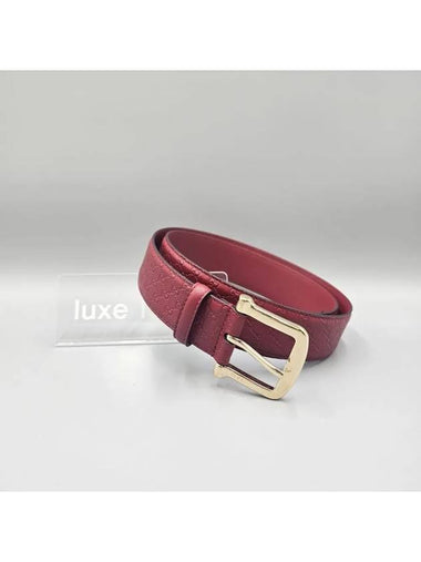 GG Microsima Leather Belt Red 281548 - GUCCI - BALAAN 1