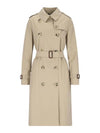 Kensington Heritage Cotton Trench Double Coat Beige - BURBERRY - BALAAN 2