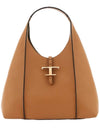 T Timeless Medium Leather Shoulder Bag Brown - TOD'S - BALAAN 1