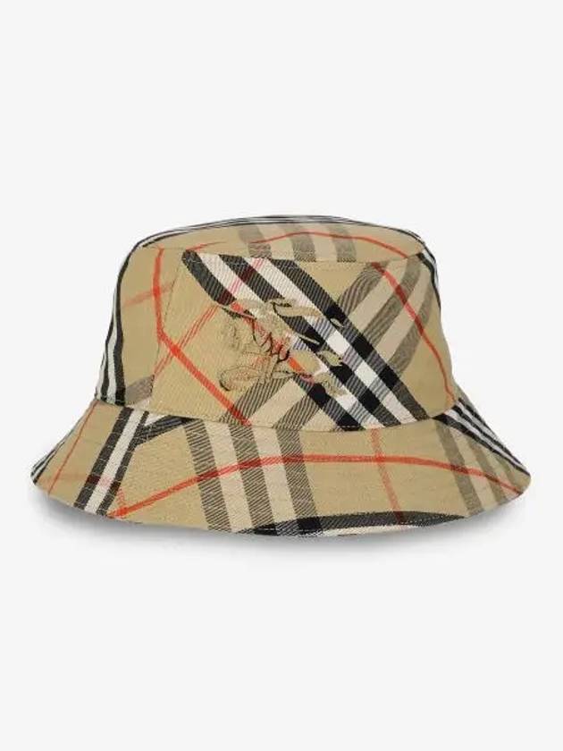 Check Cotton Blend Bucket Hat Beige - BURBERRY - BALAAN 2