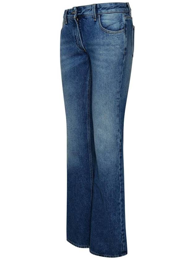 Women's Logo Patch Cotton Flare Jeans Blue - OFF WHITE - BALAAN 3