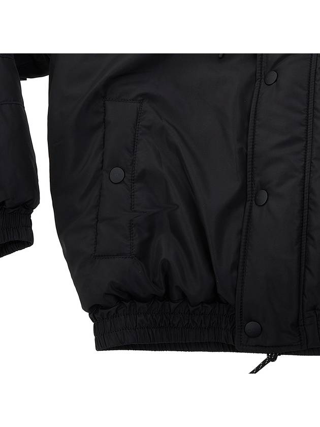 Logo Drawstring Padded Hooded Jacket Black - MSGM - BALAAN 8