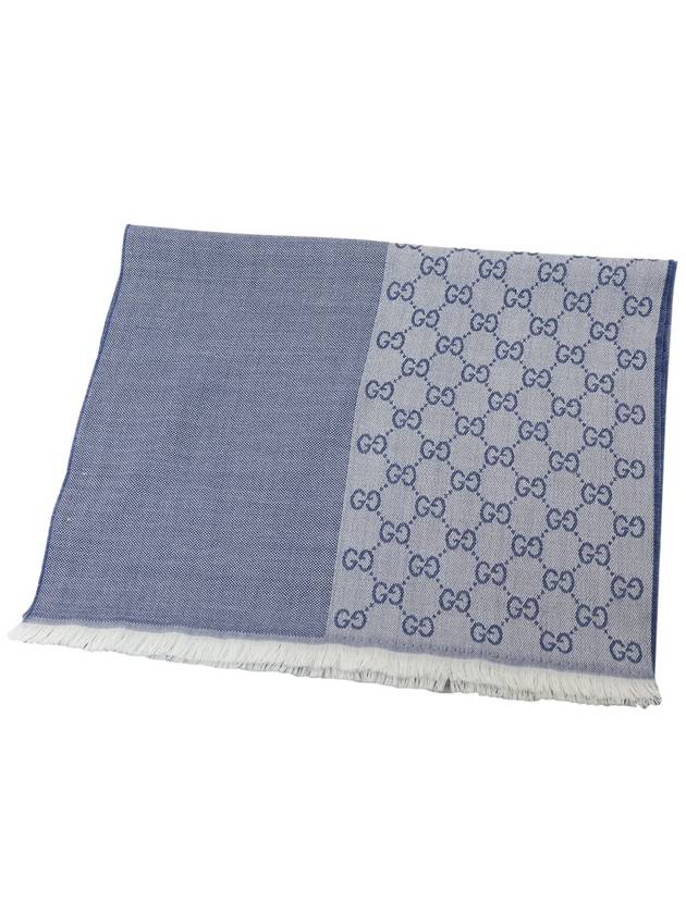 GG Microssima Two-Tone Wool Muffler Blue - GUCCI - BALAAN.