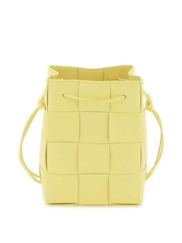 Intrecciato Cassette Small Bucket Bag Yellow - BOTTEGA VENETA - BALAAN 1