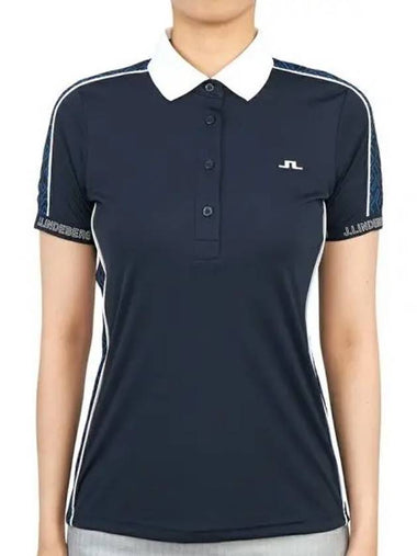 Women s Damai Golf Collar Short Sleeve T Shirt Black Navy GWJT06465 - J.LINDEBERG - BALAAN 1