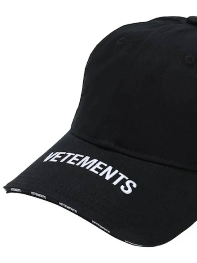 Logo Brim Embroidered Edge Point Cotton Baseball Cap Hat - VETEMENTS - BALAAN 3