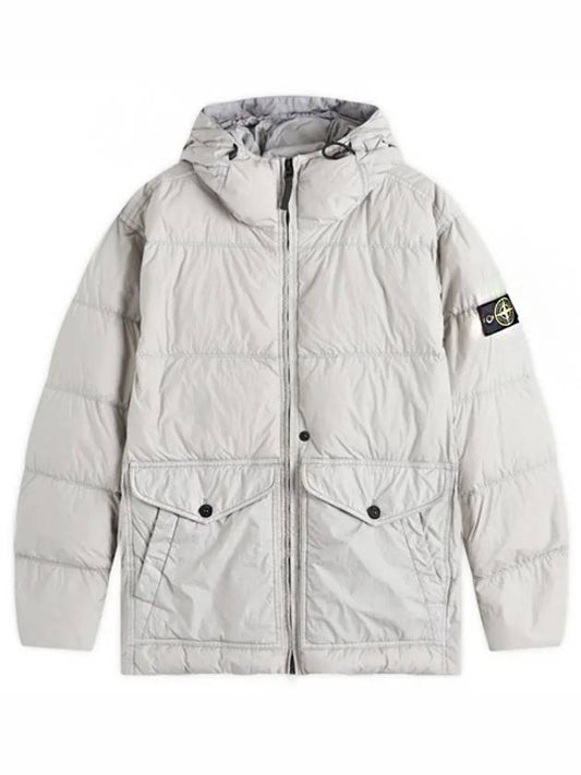 811540723 V0060 Wappen Patch Garment Dyed Crinkle Wraps Hooded Jumper Gray Men s Jacket TFS - STONE ISLAND - BALAAN 1