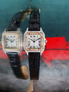 Panda top of the line 2 full diamond leather watch - CARTIER - BALAAN 7