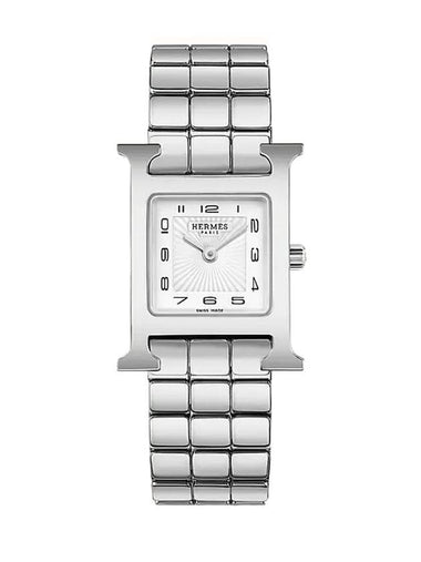 Heure H 25MM Metal Watch Silver - HERMES - BALAAN 1