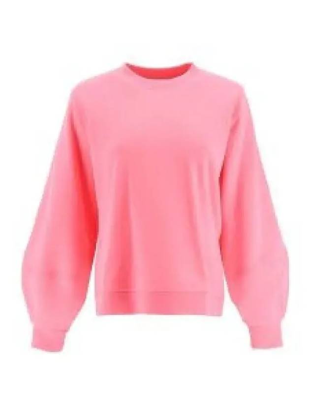 Women's Logo Sweatshirt Crew Neck Organic Cotton Sweatshirt Pink - GANNI - BALAAN 2