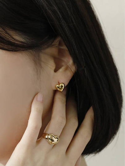 Mini Heart Cubic Earring Gold - SOSOO - BALAAN 2