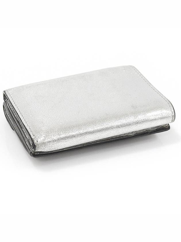 8M0395 Silver metallic FF logo F is Fendi micro tri fold mini wallet - FENDI - BALAAN 4