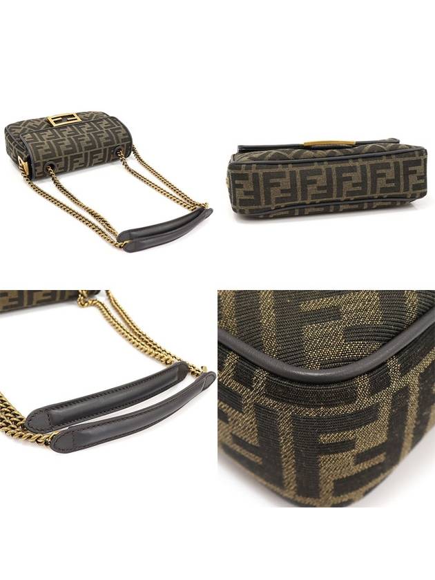 8BR793 Brown FF Logo Jacquard Fabric Baguette Chain Medium 2WAY - CELINE - BALAAN 6