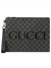 GG Supreme Canvas Zipper Clutch Bag Grey - GUCCI - BALAAN 3