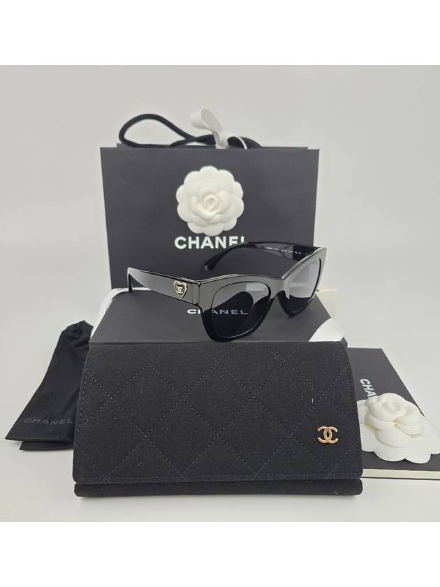 Eyewear Heart Logo Square Sunglasses Black - CHANEL - BALAAN 3