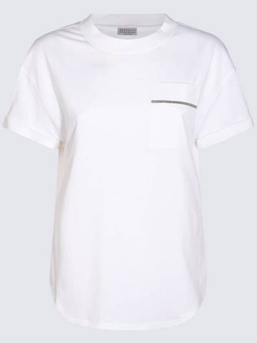 Brunello Cucinelli White Cotton T-Shirt - BRUNELLO CUCINELLI - BALAAN 1