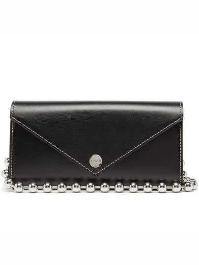 Envelope Recycled Leather Ball Chain Long Wallet Black - GANNI - BALAAN 2