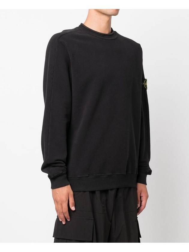 Stretch Cotton Fleece Mock Turtleneck Sweatshirt Black - STONE ISLAND - BALAAN 4