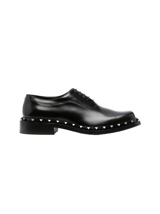 Rockstud Leather Derby Black - VALENTINO - BALAAN 1