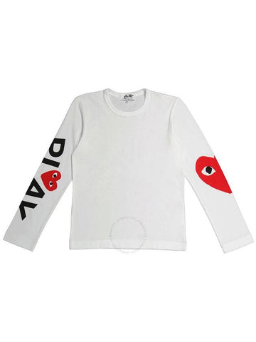 Comme Des Garcons Ladies Long Sleeve Heart Logo Cotton-jersey T-shirt, Brand Size X-Small - COMME DES GARCONS - BALAAN 1