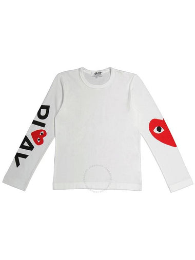 Comme Des Garcons Ladies Long Sleeve Heart Logo Cotton-jersey T-shirt, Brand Size X-Small - COMME DES GARCONS - BALAAN 1